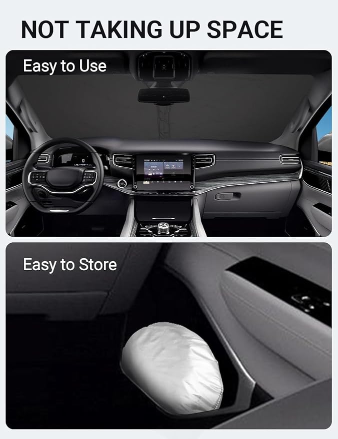 Proadsy 2026 Upgrade Windshield Sun Shade Custom Fit Jeep Wagoneer 2022-2025 - Image 9