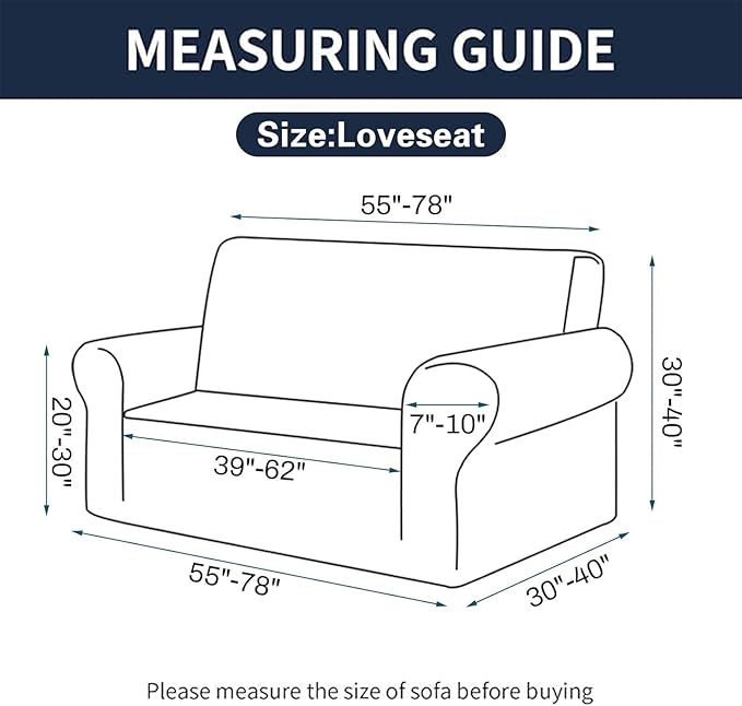 Cupuamon 2026 New Stretch Loveseat Sofa Slipcovers Couch Cover for 2 Cushion Furniture Protector Sofa Covers with Elastic Bottom Jacquard Fabric Small Checks for Pets, Kids - Hunter