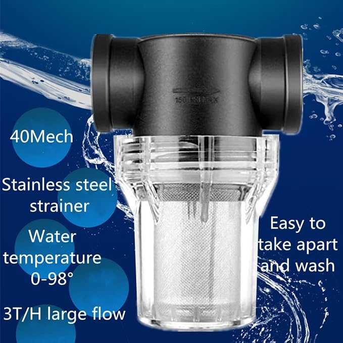 Sediment Filter Pressure Washer Filter Stainless Steel Filter 40Mesh Screen - Image 6