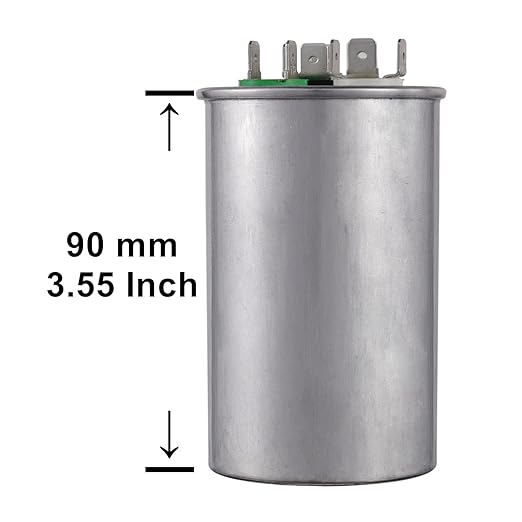 BOJACK 40+5 uF 40/5 MFD ±6% 370V/440 VAC CBB65 Dual Run Circular Start Capacitor - Image 2