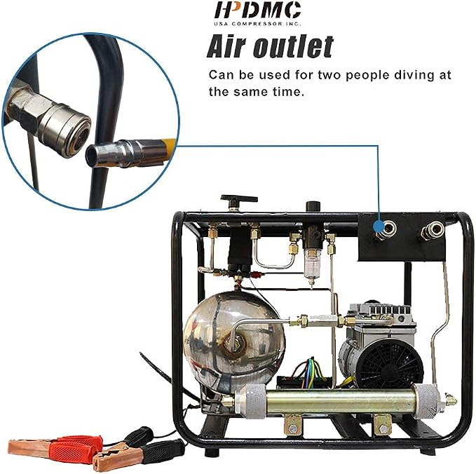 Oil-free Dive 12V 550W Air Compressor System Vacuum Pump - Image 4