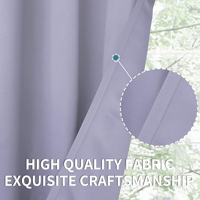 BGment Room Darkening Curtains 45 Inches Long - Grommet Thermal Insulated Drapes Window Treatment Curtains for Bedroom, 2 Panels, 52 x 45 Inch, Lavander