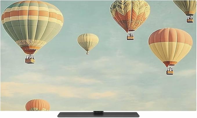 Indoor TV Cover for 55 Inche Screen, Retro Style Hot Air Balloon Stretch TV by Unknown