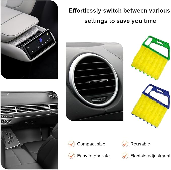 Sun Walker 2 PCS Blind Cleaner Duster Tool, 7-Finger Auto Dusting Cleaner Brush - Image 6