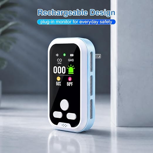 2 Pack Air Quality Detectors Plug in Wall Design, Upgraded 5 in 1 HD Screen - Image 4