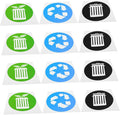 12pcs Waste Sorting Stickers Trash Can Recycling Decals Self-Adhesive Labels by HONMEET