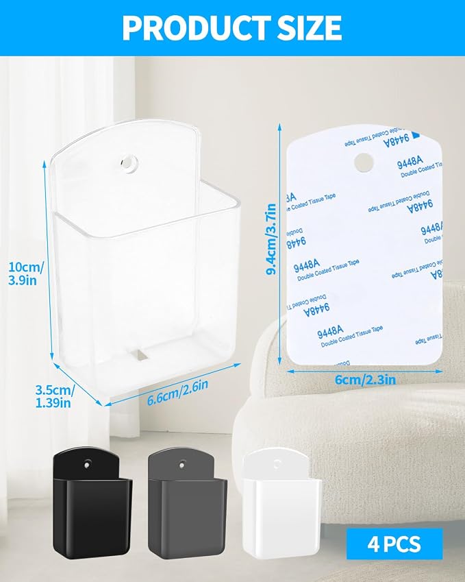 4 PCS Remote Control Holders Wall Mount, Self Adhesive TV Air Conditioner - Image 2