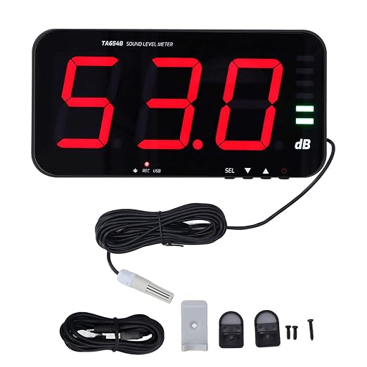 30dB-130dB Digital Sound Level Meter, 13in TA654B Wall Hanging Digital Decibel - Image 6