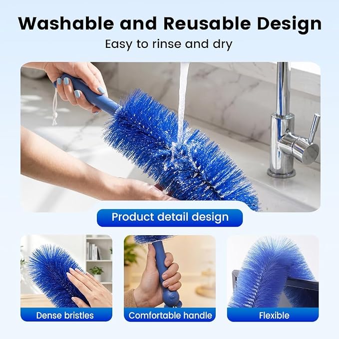 Upgrade Fan Cleaning Brush, Bendable Microfiber Duster Head, Reusable Dust - Image 5