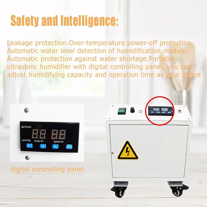 Industrial Ultrasonic Humidifier Cooler Sprayer 6kg/h Portable Continuous Cool - Image 5
