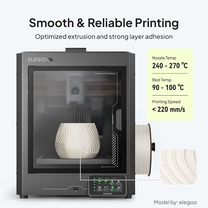 ELEGOO ASA Filament 1.75mm White 4KG, UV & Weather Resistant 3D Printer - Image 5