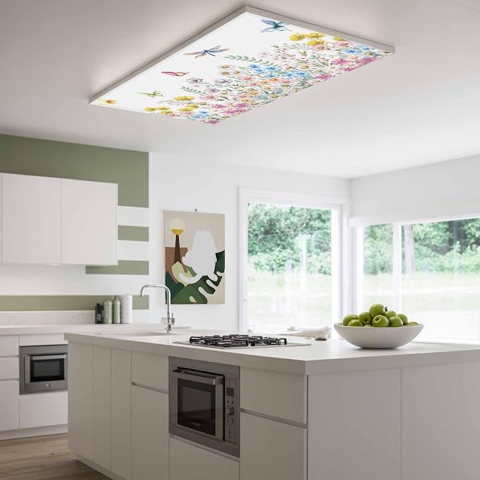 Fluorescent Light Covers for Ceiling Lights Spring Flowers Magnetic Light - Image 2