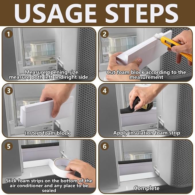 moonoom 4 Pack Air Conditioner Foam Block, Window AC Side Foam Block Kit - Image 4