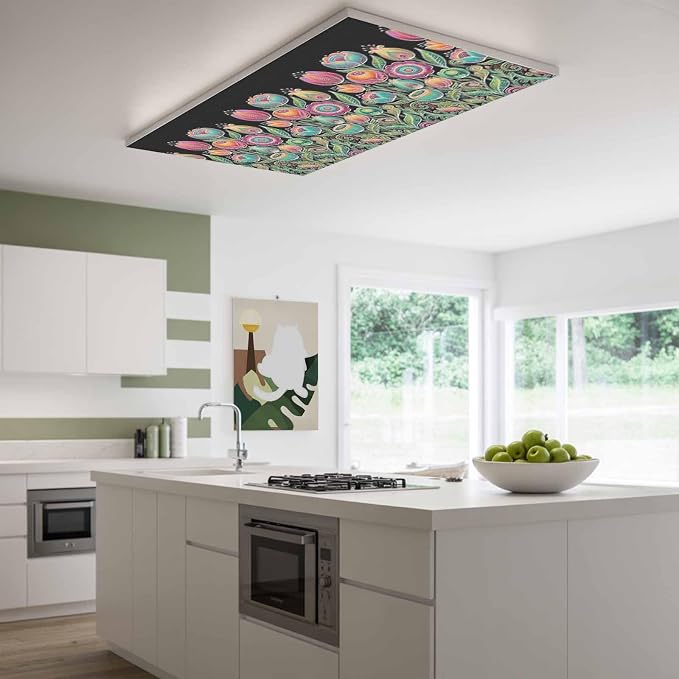 Fluorescent Light Covers for Ceiling Lights Colorful Flowers Magnetic Light - Image 2