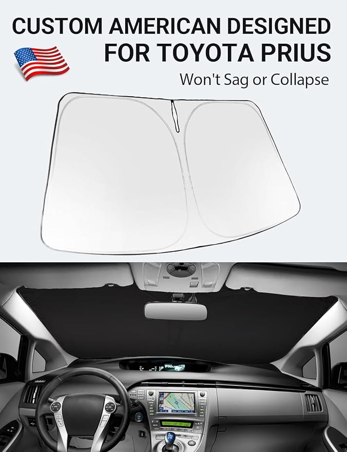 Proadsy 2026 Upgrade Windshield Sun Shade Custom Fit 2010-2015 Toyota Prius - Image 2