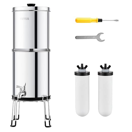 VEVOR Gravity-fed Water Filter System, 2.25G 304 Stainless-Steel Countertop by VEVOR