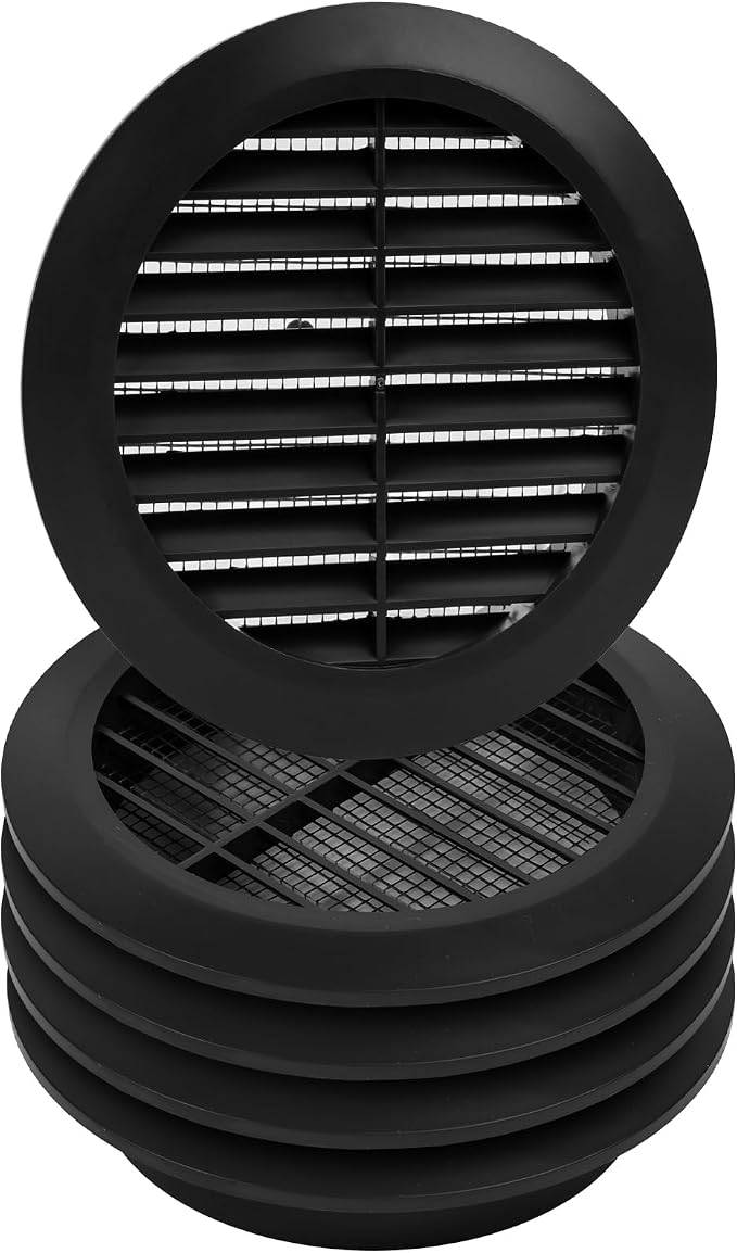 4" Inch Black Round Air Vent Cover by HVACOV