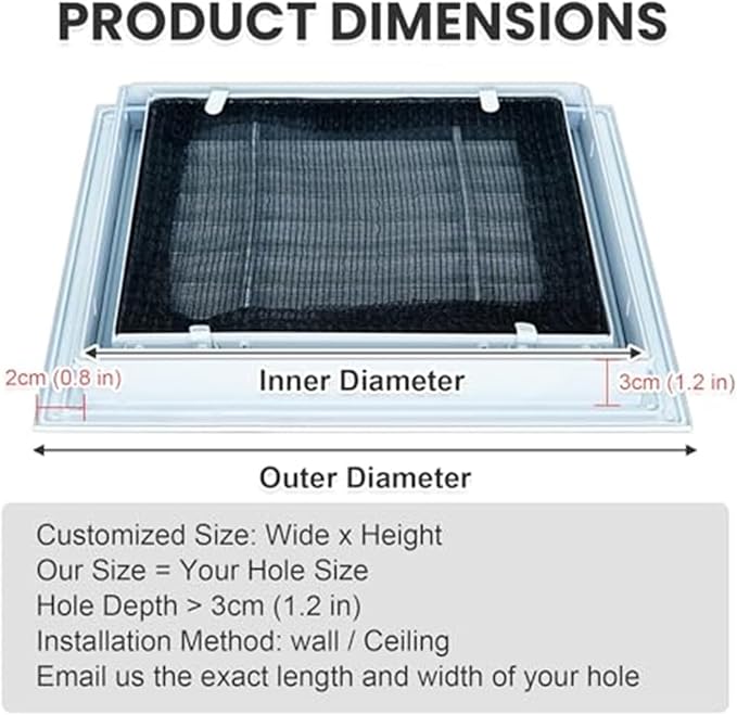 Removable Air Filter Grille Vent Cover Louvered Access Panel Grill 14"x22" Easy - Image 2