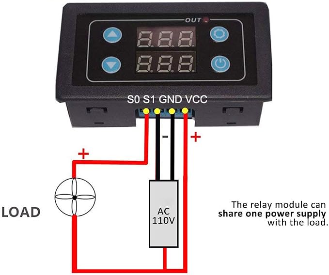 ICSTATION Delay Relay Module, AC 85V-265V Time Delay Switch 0-999s/min/h Timer - Image 3