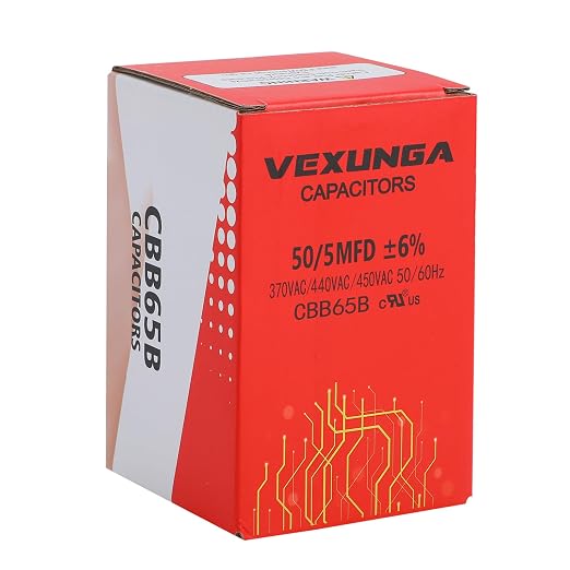 VEXUNGA 50/5uF AC Capacitor 50 5 uF MFD 370/440/450 VAC CBB65B Dual Run Start - Image 5