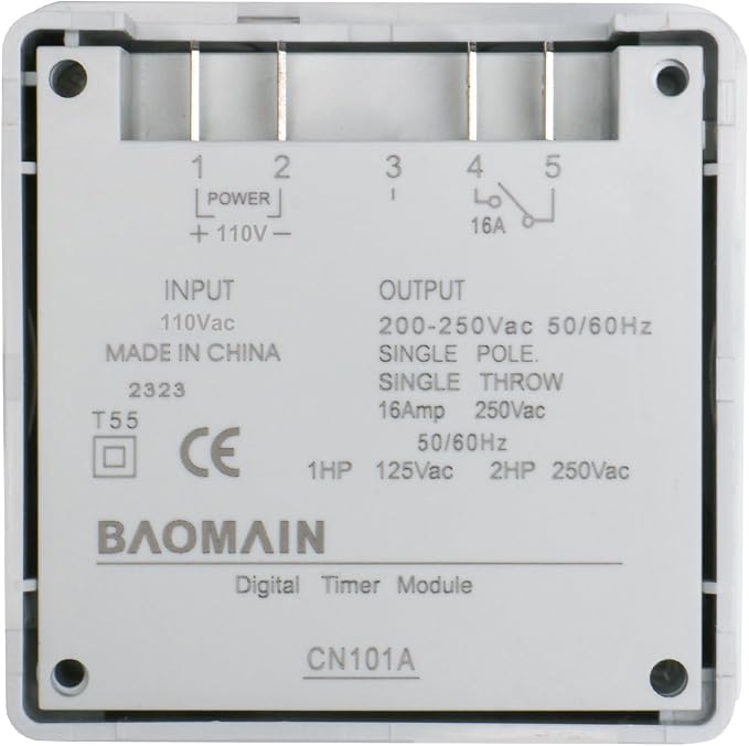 Baomain Time Switch Relay with Waterproof Cover, Digital LCD Programmable Timer - Image 2