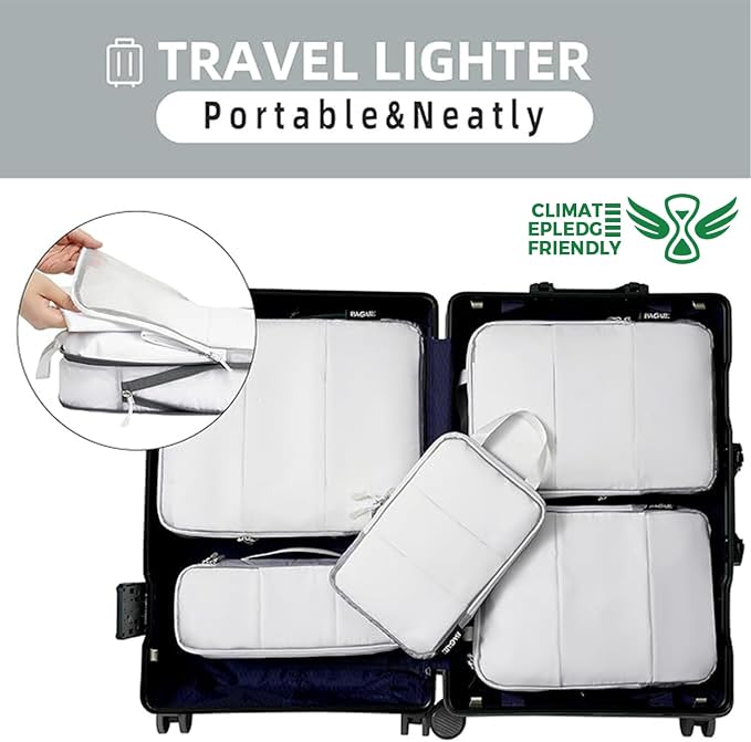 BAGAIL 6 Set Ultralight Compression Packing Cubes Packing Organizer - Image 7