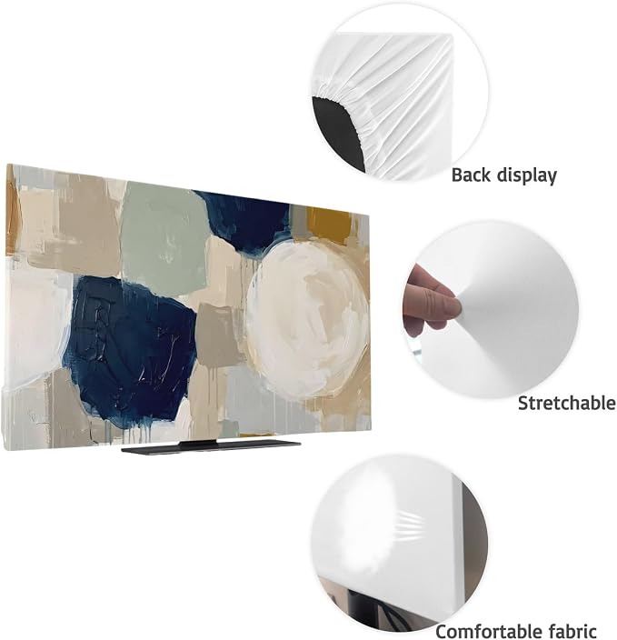 Abstract Color Block Gradient Indoor TV Cover, Elastic TV Screen Protector - Image 7