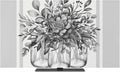 Retro Flower Vase Retro Plant Indoor TV Cover, Elastic TV Screen Protector Grey by Unknown