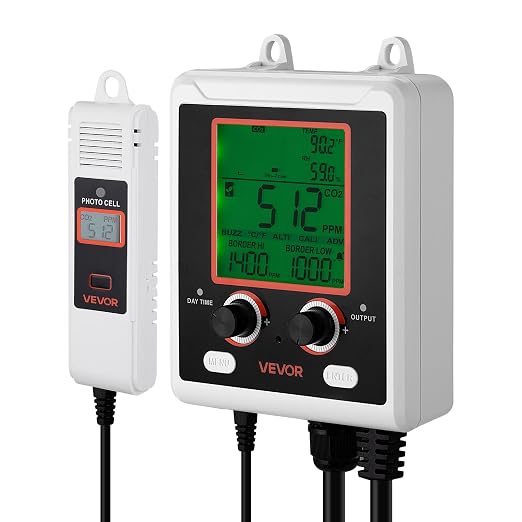 VEVOR Carbon Dioxide Detector, Dual Outlets CO2 Monitor, Day and Night - Image 9