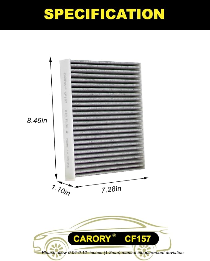 2 Pack Cabin Air Filter w/Activated Carbon - Image 2