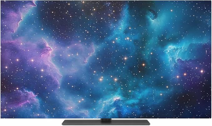 Gradient Purple Black Starry Sky Indoor TV Cover, Elastic TV Screen Protector by Unknown