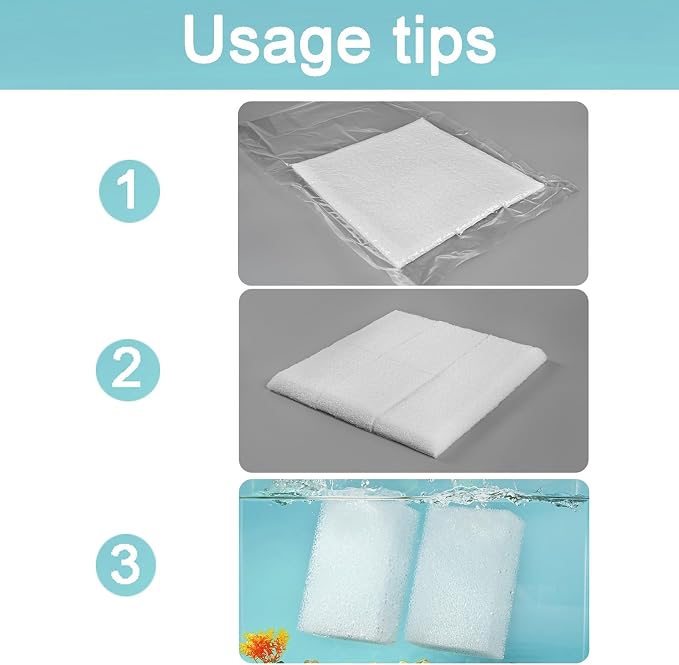 AQUANEAT 6-Pack Replacement Filter Sponge Pads, Aquarium Foam Insert Compatible - Image 6