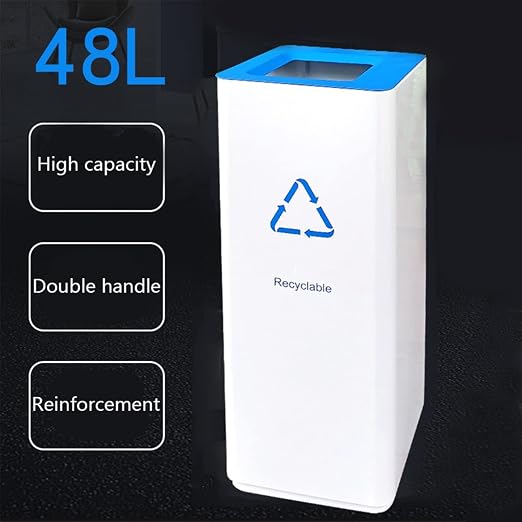 GLigeT Outdoor Trash can White Combined Trash Can Large-Capacity Square Sorting - Image 5