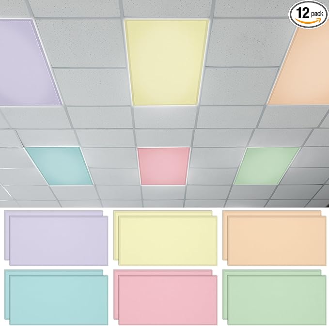 QOUBAI 12PCS Fluorescent Light Covers, 4 x 2 Feet Magnetic Light Cover by QOUBAI
