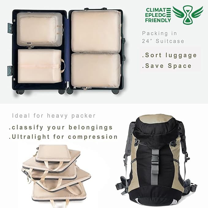 BAGAIL 6 Set Ultralight Compression Packing Cubes Packing Organizer - Image 6