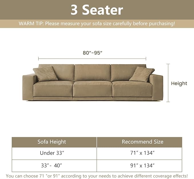MYSKY HOME Boho Couch Cover Deep Chocolate Sofa Covers Washable, Farmhouse Sofa Slipcover Simple Couch Protector for Dogs Chenille Sectional Couch Covers L Shaped Couch Cushion Covers, 91"x 134"