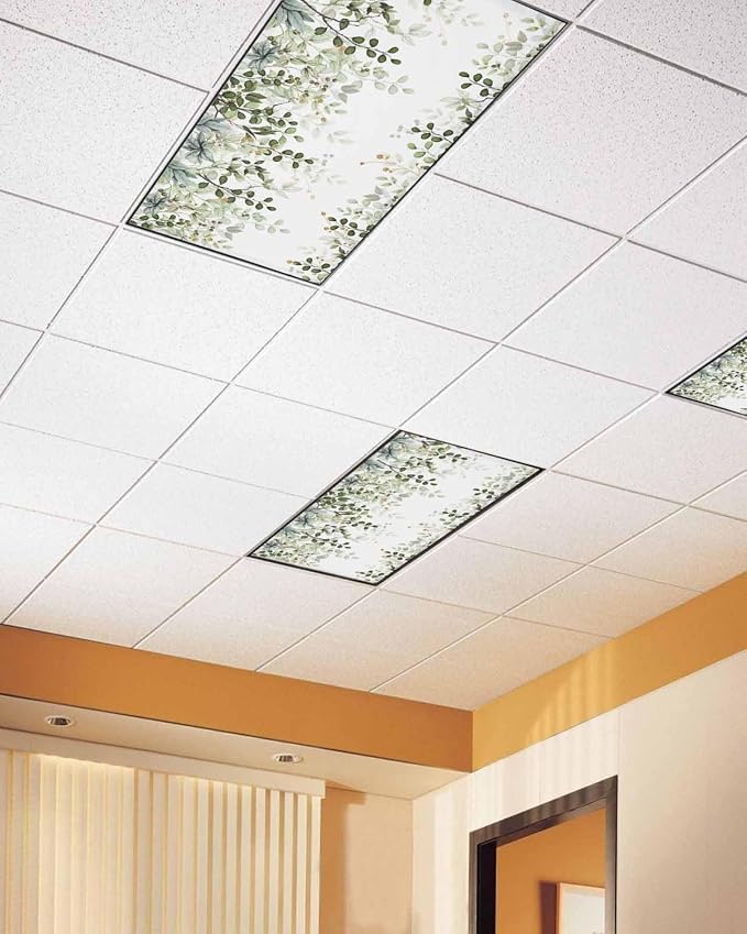 2 Pack Fluorescent Light Cover for Classroom Ceiling Light, Sage Green - Image 2