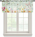 Easter Sheer Valances for Windows 60"x18", Light Filtering Kitchen Curtains by Unknown