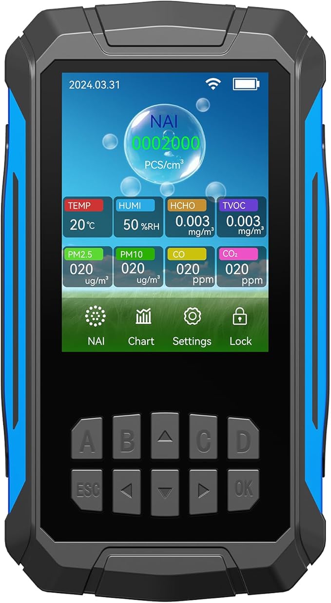 Generic Air Quality Monitor, 8 in 1 Indoor Air Quality Tester Detects Negative by Unknown