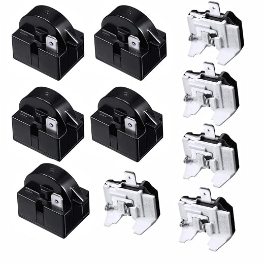Refrigerator Compressor Relay and Overload Kit 5 Sets, Refrigerator Starters by BMIROAMDFE