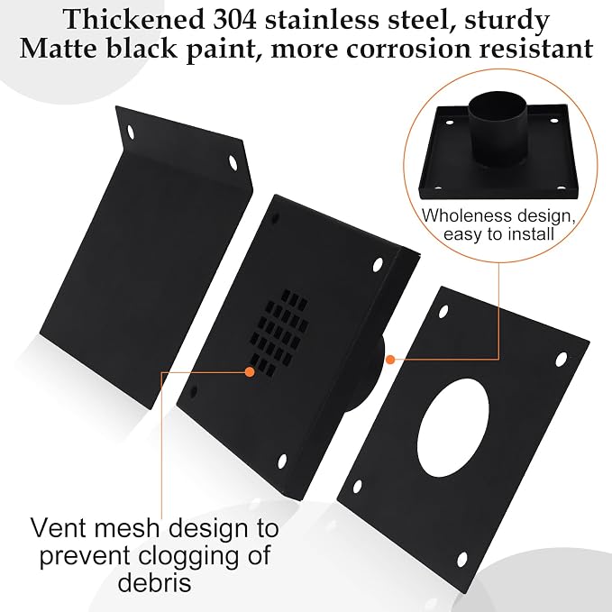 VICAMB Pellet Stove Vent Pipe Kit, Pellet Stove Fresh Airs Intake Kit Includes - Image 3