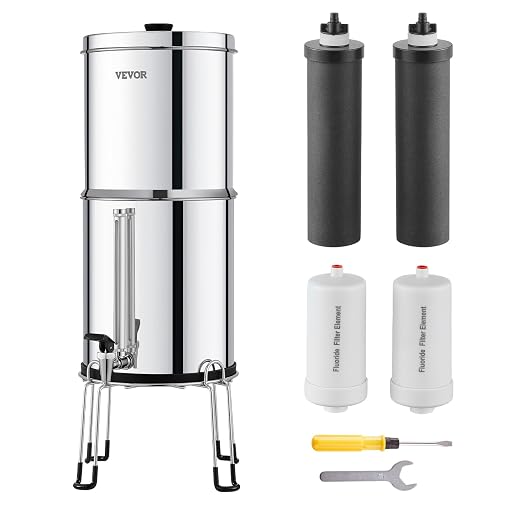 VEVOR Gravity-fed Water Filter System, 2.25G 304 Stainless-Steel Countertop by VEVOR