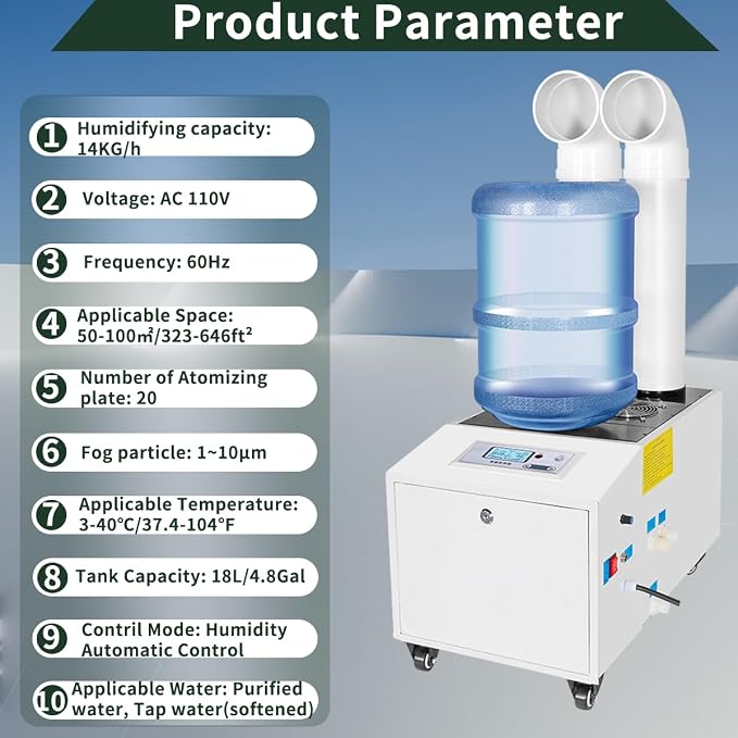 Automatic Ultrasonic Industrial Agricultural Humidifer 14000ml/h Highest Cool - Image 4