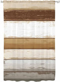 Sheer Curtains 63 Inch Length, Vintage Country Geometric Striped Privacy Voile by Unknown