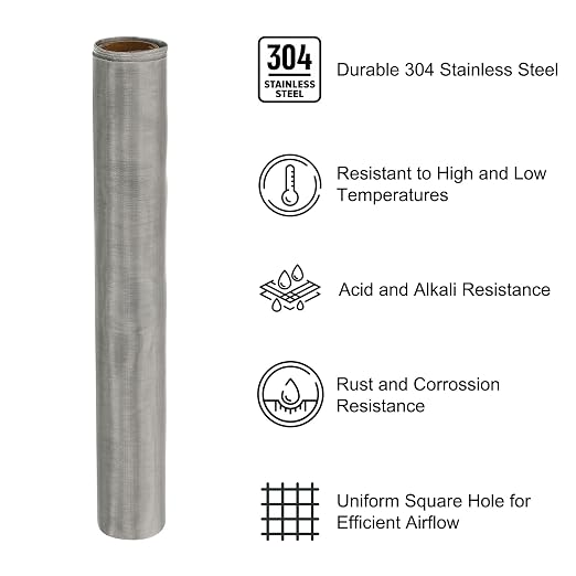 PATIKIL 40" L x 16" W Woven Wire Mesh, 180 Mesh 304 Stainless Steel Air Vent - Image 3