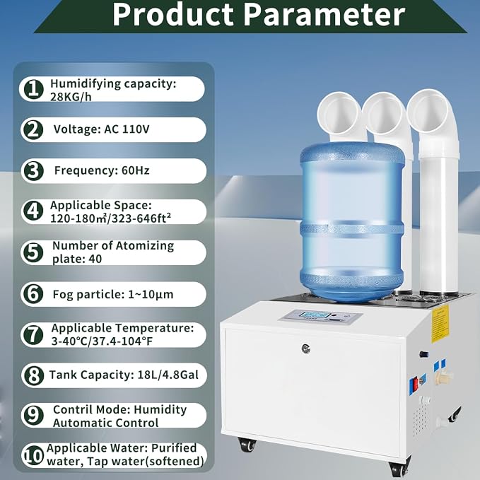 Automatic Ultrasonic Industrial Agricultural Humidifer 28000ml/h Highest Cool - Image 4