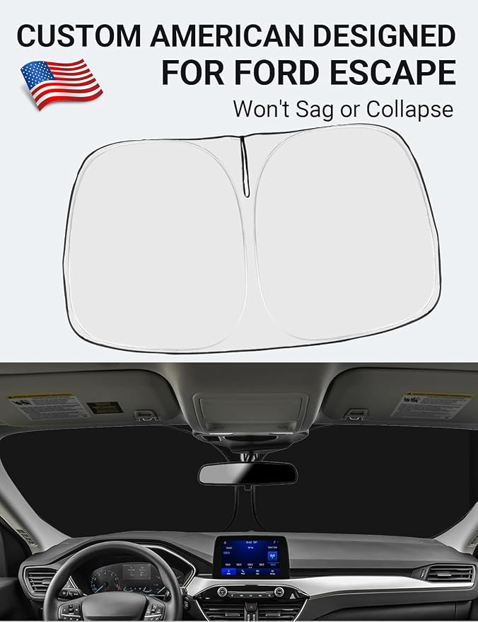 Proadsy Custom Fit Ford Escape 2020-2026 Windshield Sun Shade 4-Layer Foldable - Image 2