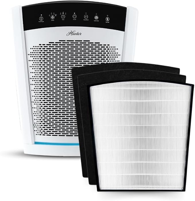 Hunter HP850 Air Purifiers for Home Large Room and Bedroom. True HEPA Air by HunterFanCompany