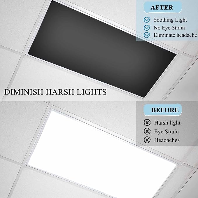Magnetic Light Cover for Classroom Drop Ceiling, 4 Pack 4x2 Ft Fluorescent - Image 2