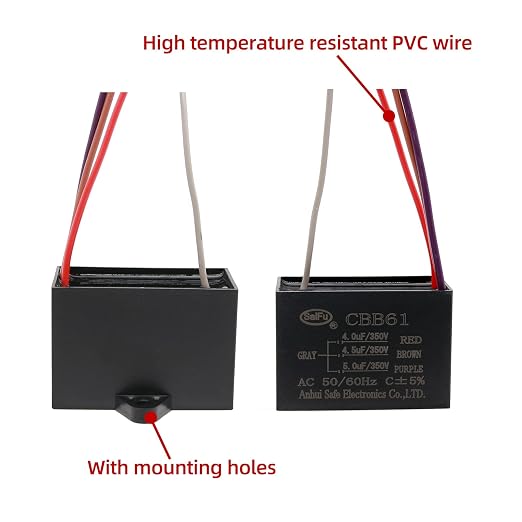 CBB61 Capacitor 4uf+4.5uf+5uf 350V AC Ceiling Fan 4 Wire 50/60Hz - Image 3